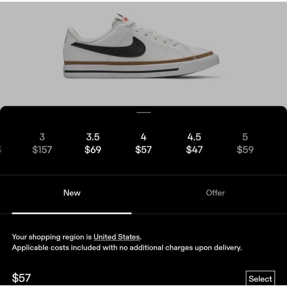 Nike Big Kids Court Legacy Next Nature Shoes White/Black Desert Ochre Size 4Y - Picture 8 of 8